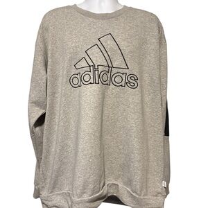 Adidas Men's Fleece Pullover Crew Long Sleeve Logo Sweatshirt Size 2XL